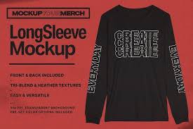 Long Sleeve Merch Mockup In 2020 Clothing Mockup Freelance Graphic Design Long Sleeve