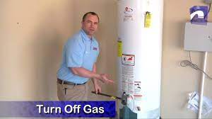 To shut off a water heater, turn off the cold water valve above the water heater. How To Turn Off Water Heater How To Drain Water Heater Youtube
