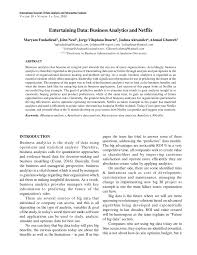 Pdf Entertaining Data Business Analytics And Netflix
