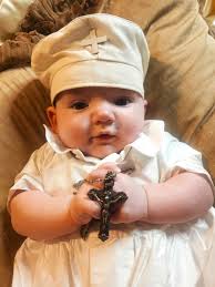 Congratulations to Leo pictured here after he received the sacrament of  Baptism