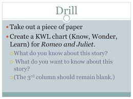 Drill Take Out A Piece Of Paper Create A Kwl Chart Know