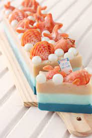 Summer Soapspiration Handmade Beach Soaps With Sand And Seashells Starfish And Baby Turtles Homemade Soap Recipes Soap Recipes Soap