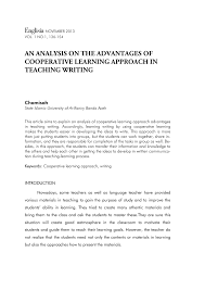 Pdf An Analysis On The Advantages Of Cooperative Learning Approach In Teaching Writing