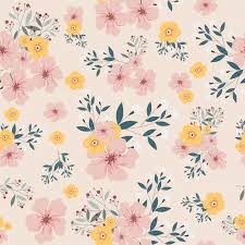 Pink And Yellow Flower Seamless Pattern In 2020 Blue Flowers Background Pink Flowers Background Pink And Purple Background