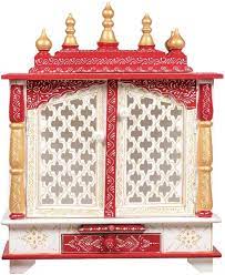 These pooja mandirs are suitable for keeping in a separate room as well as in an open area like sunroom, bay window, and study. Buy Tam Creatio Wooden Pooja Mandir Indian Hindu Decoration Puja Cabinet Temple Bhagwan Stand Mandapam Wall Hanging Decor For Home In Usa White Red Online In Turkey B08r7xyffx