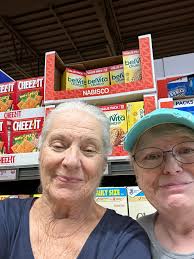 Our first Caw Caw! ￼ My ￼new friend, Deborah and I, Diana, Caw Cawed for  the first time really loud 🤣 in our Aldi at Marion, IL. People did notice  it was busy. ☺️