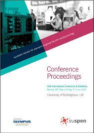 International conference proceeding series (icps). Book 16th International Conference Proceedings Nottingham 2016 Euspen