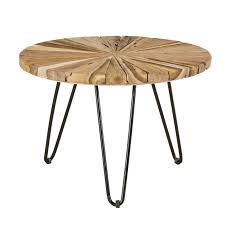 Side Table In Teak And Black Metal Phuket Houses Of The World En 2020 Bout De Canape Table De Chevet Teck