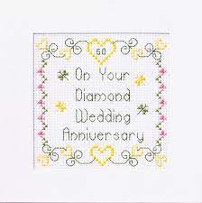Wedding modern cross stitch pattern, anniversary marriage counted chart, couple, engagement, landscape, diy personalized gift. 60th Diamond Wedding Anniversary Card áƒ¦ Cross Stitch Kit áƒ¦ 5 Designs áƒ¦ 4 99 Cross Stitch Cards Diamond Wedding Anniversary Cards Cross Stitch
