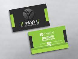 Business cards (capsules design, 10 per page) word. It Works Business Card 03