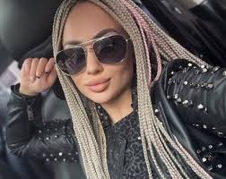 Synthetic Blonde and Pink Hair Braids, Custom Color SE Braids Extensions,  Full Set Single Ended Braids, Handmade Kanekalon Braids Extension