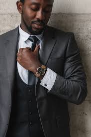 Black And Gold Mens Suit Gold Black Watch With Grey Suit Men S Fashion Tap On The Image To See More Grey Suit Men Mens Fashion Suits Mens Suits
