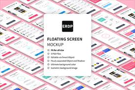 Free perspective screens mockup (psd). Free Floating Screen Mockup Free Design Resources