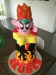 Birthday Cake On Fire Cartoon Fire Kirby Cake Shark Birthday Cakes Cake Shark Birthday