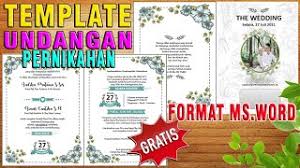 Pernikahan memang salah satu momen yang dapat menguras emosi terutama kedua calon mempelai. Template Undangan Pernikahan Estetik Format Ms Word Gratis Download Youtube