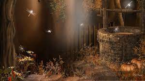 Fall At The Wishing Well Harvest Gothic Hd Wallpaper 1920 1080 Angel Wallpaper Fairy Garden Background Wishing Well