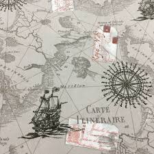 Quilting Fabric Nautical Chart
