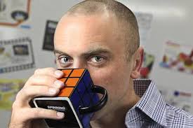 Innovation cubed: Jon Penn drinks from one of the Rubik&#39;s Cube mugs which Spinning Hat. CAPTION TEXT - Jon-Penn