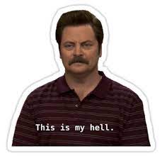 Ron Swanson Sticker By Kateweav Ron Swanson Ron Swanson Meme Stickers