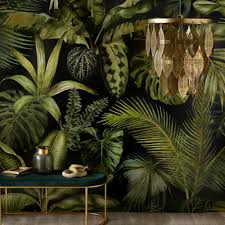 Vliesbehang Met Plantenprint 288x350 Green Addict Maisons Du Monde En 2020 Papier Peint Decoration Murale Originale Deco Murale Originale