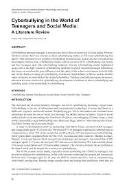 Warm and positive family relationships, including both parental and sibling relationships, can help to buffer. Pdf Cyberbullying In The World Of Teenagers And Social Media A Literature Review