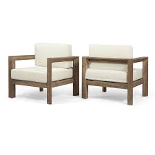 Allmodern Cureton Outdoor Patio Chair With Cushions Reviews Wayfair Outdoor Patio Chairs Teak Patio Furniture Wood Patio Chairs
