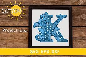 Download 3d Alphabet Layered Mandala K 3 Layers Svg 523664 Cut Files Design Bundles