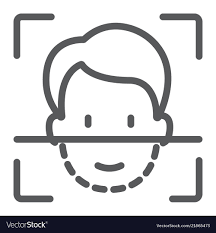 Face id line icon recognition Royalty Free Vector Image