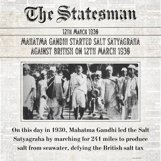 On 6 April 1930 at 6:30 am Mahatma Gandhi broke the British made salt laws by making salt at Dandi on the Arabian Sea coast. After his morning bhajan, he waded in