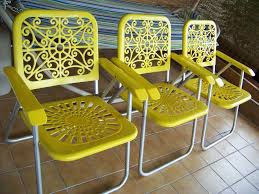 Spectacular Retro Sun Terrace Mod Yellow Plastic Aluminum Folding Chairs Aluminum Chairs Chair Folding Chair