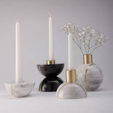 Handmade natural olivewood tea light candle holder unique shape for home decor. Marble Candle Holder By Peca Can Be Split To Create Two Objects