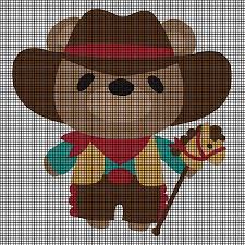 Western counted cross stitch patterns to print online, thousands of designs to choose from. Baby Teddybear Cowboy Crochet Pattern Cgtb 104609