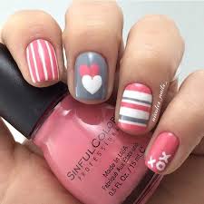 Pink Grey And White Valentine S Day Nails Valentines Nails Simple Nails Valentine Nail Art These nail art ideas are the most fun ways you can achieve this geometric, crisscrossing pattern with the help of nail tape, and a few shades this trendy, shiny shade of pink is the perfect hue for valentine's day, though we wouldn't mind. valentines nails