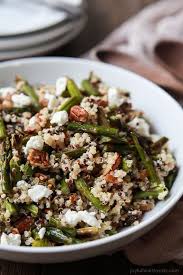 Light Creamy Goat Cheese Asparagus Quinoa Salad Quinoa Salad Recipe Recipe Easy Healthy Recipes Vegetarian Recipes Gluten Free Recipes Easy