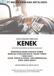 Saat ini pt gajah tunggal tbk sedang membuka lowongan pekerjaan untuk tingkat sma/smk yang nantinya akan ditempatkan di factory, tangerang. Lowongan Kenek Pt Mulya Kencana Metalindo Bandung 2021
