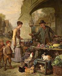 Bryant Henry Charles At The Market Nature Art Painting Painting Victorian Art