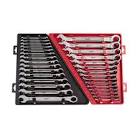 Milwaukee SAE/Metric Combination Ratcheting Wrench Mechanics Tool Set (30-Piece) 48-22-9416-48-22-9516