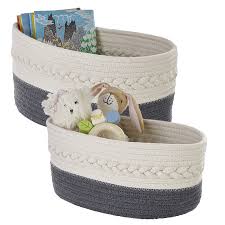 Storing comes easy with these knitted rope basket made of various materials. 2 Lakeland Oval Rope Baskets Lakeland