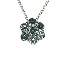 Amore S Teal Blue Diamond Cluster Necklace Wading River Ny Jewelry