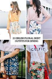 Dushu plus size chiffon floral print asymmetrical skirt women high waist black long polka dot skirt summer elegant boho ranking keywords. 21 Girlish Floral Skirt Outfits For Spring Styleoholic