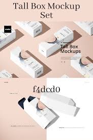 Download Tall Box Mockup Set Box Mockup Mockup Mockup Design