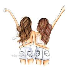 Summer Ready Fashion Illustration Print Fashion Etsy In 2021 Drawings Of Friends Best Friend Drawings Best Friend Sketches