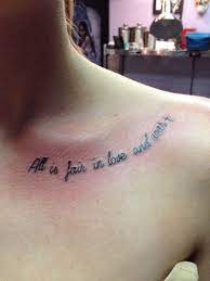 The quote all's fair in love and war from rita's hip tat is often attributed to william shakespeare, but the line is actually a misquotation from john lyly's 1578 novel euphues: All Is Fair In Love And War My New Tattoo Love It Tattoos Small Tattoos New Tattoos Tattoo Quotes