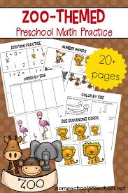 Free Printable Zoo Themed Preschool Math Worksheets Money Saving Mom Zoo Activities Preschool Math Activities Preschool Zoo Preschool