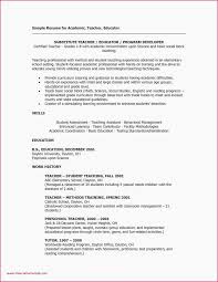 Substitute Teacher Resume Examples New First Year Teacher Resume Best Substitute Teacher Resume