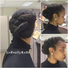 Updo On Natural Thick Hair Protective Style Natural Hair Styles Hair Styles Natural Hair Updo