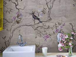 Tapete fur ein fugenloses bad foto wall deco fototapete. Blumen Tapete Furs Badezimmer Hanamachi By Wall Deco Design Eva Germani