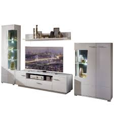 Stella trading wohnwand weiß grau hochglanz fronten, anbauwand wohnzimmerschrank, stellmaß bxhxt 304 x 194 x 48 cm. Wohn Concept Moderne 4 Tlg Wohnwand In Weiss Hochglanz Terra Mdf