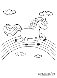 Free printable rainbow coloring pages i hope your. Happy Unicorn Over The Rainbow Print Color Fun