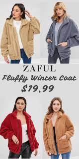 Super Cute And Cozy Fluffy Winter Coat From Zaful Choose One To Become A Teddy Bear Teddybear Coat Fluffy Winter Outfits Dressy Winter Coats Women Fashion